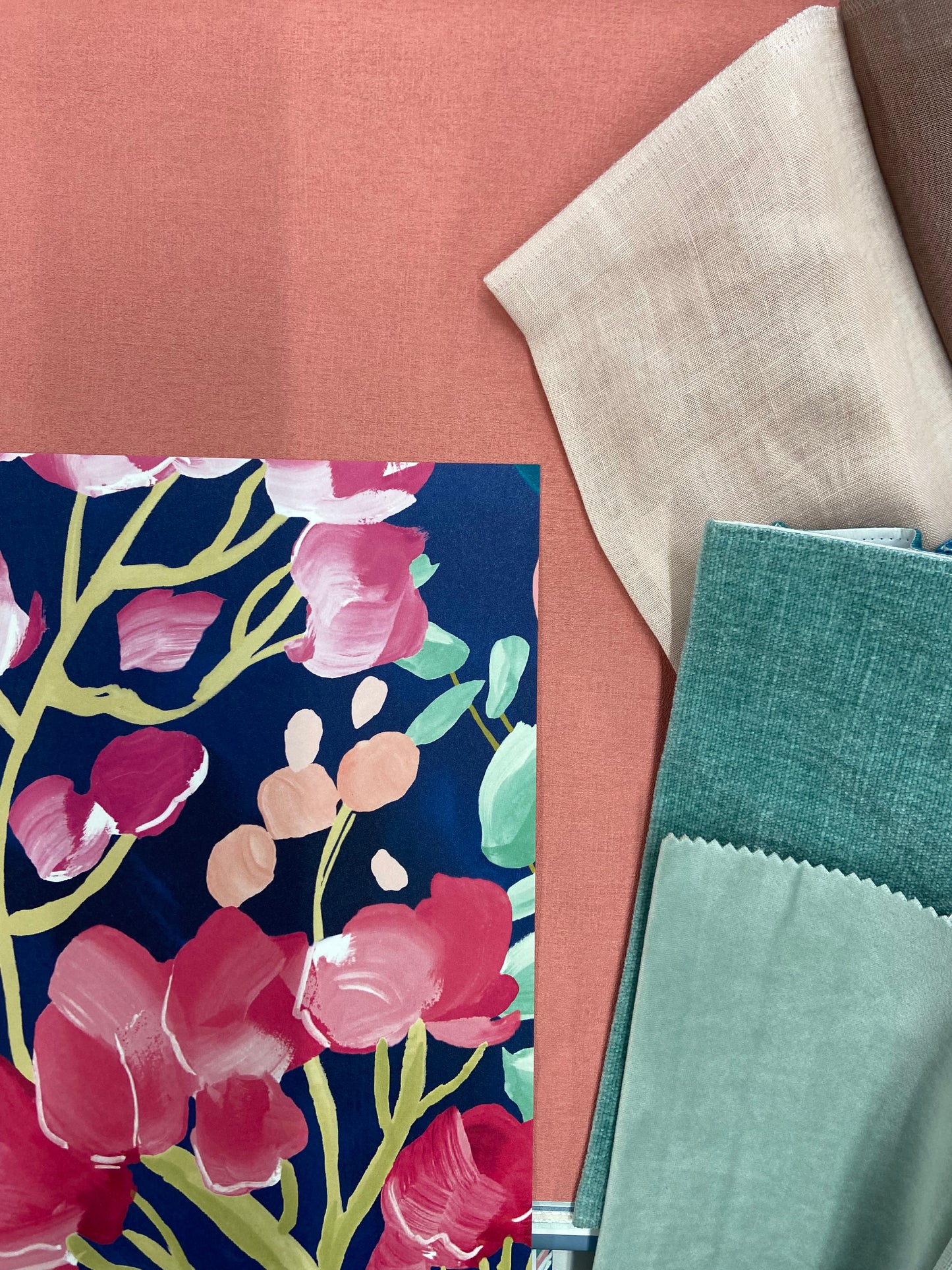 Florence Floral Riot Wallpaper - Ink/Fushcia