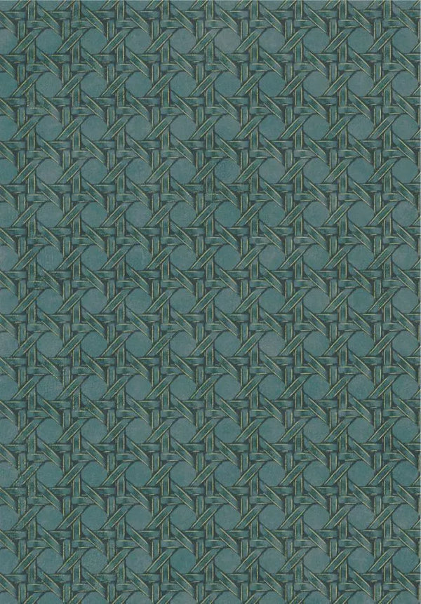 Sample - Cuba Paja Vinyl Wallpaper - Emerald