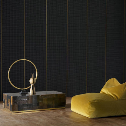 Natural Cane Webbing Wallpaper - Black