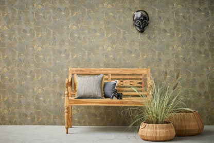 Capetown Clay Wallpaper - Beige + Metallic Gold