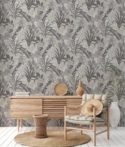 Capetown Jungle Wallpaper - Grey/White
