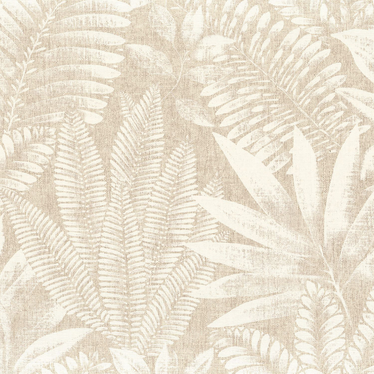 Sample - Aloes Karabane Wallpaper (Indent) - Ivory