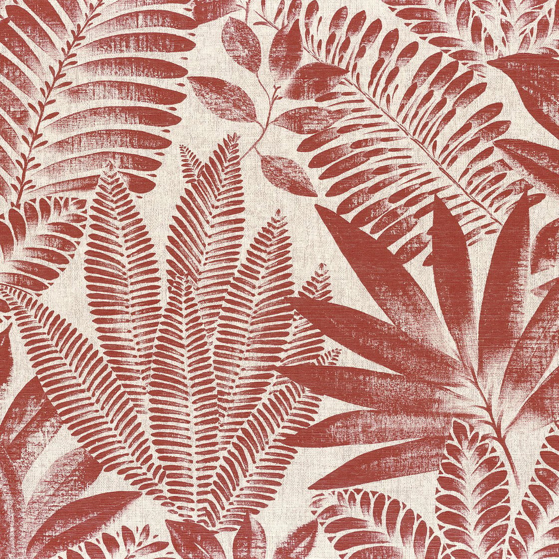 Sample - Aloes Karabane Wallpaper (Indent) - Terracotta