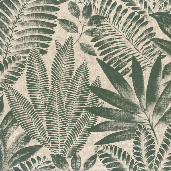 Sample - Aloes Karabane Wallpaper (Indent) - Vert Imperial