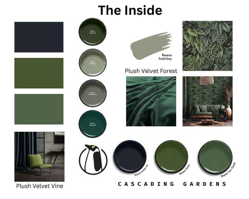 Cascading Garden - Lush Botanical Wallpaper - Green