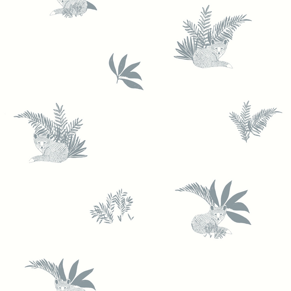 Sample - Contempler Fox Wallpaper - White