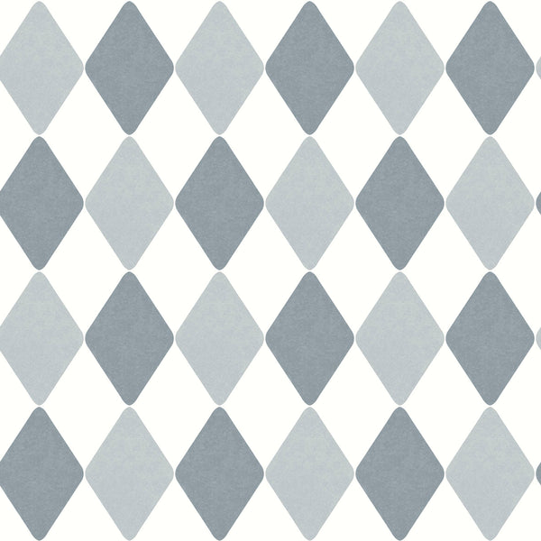Sample - Danser Harlequin Wallpaper - Aquamarine & Powder Blue
