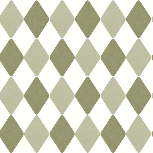 Danser Harlequin Wallpaper - Spring Green & Basil