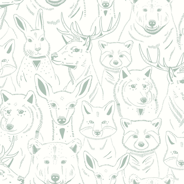 Sample - S’Amuser Wallpaper - White/Mint