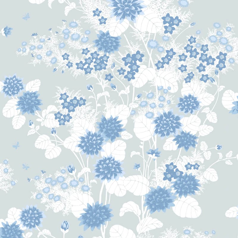 Sample – Chinese Floral Florence Broadhurst Wallpaper - Surf