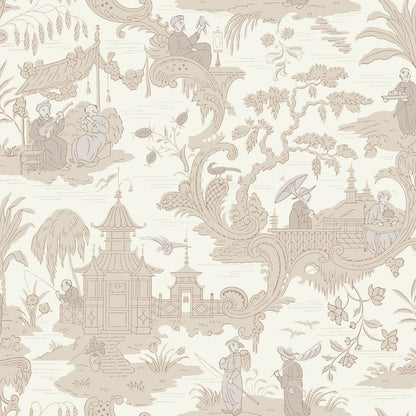 Chinese Toile Wallpaper - Parchment
