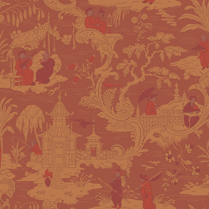 Chinese Toile Wallpaper - Ginger