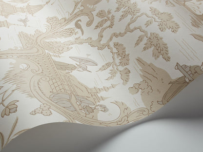 Chinese Toile Wallpaper - Parchment