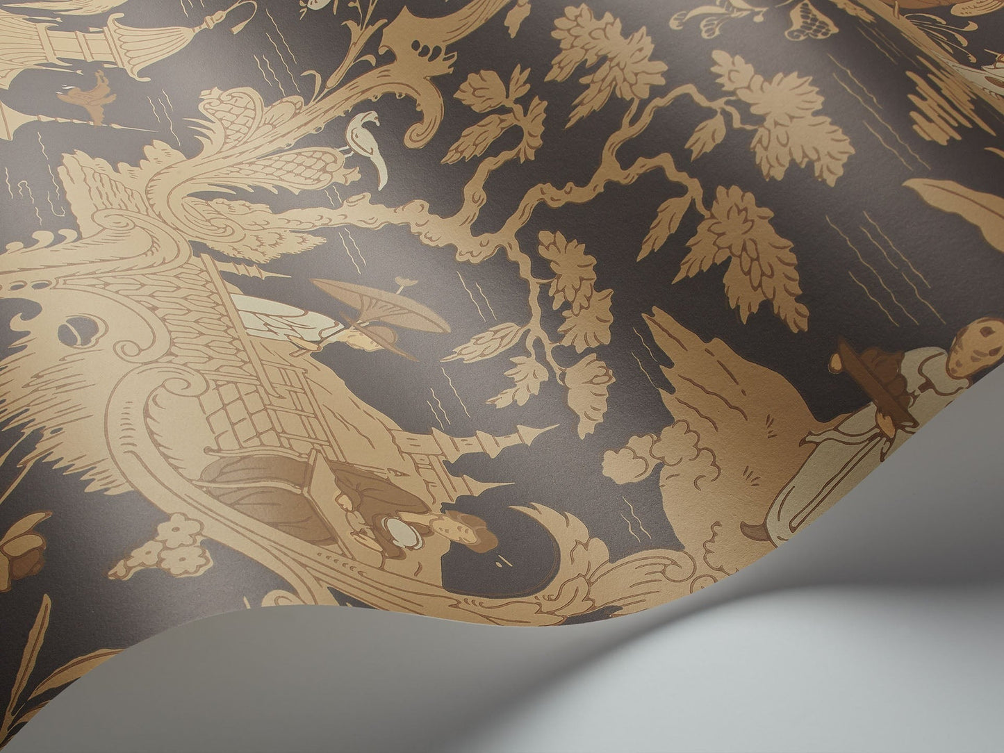 Chinese Toile Wallpaper - Spice on Soot