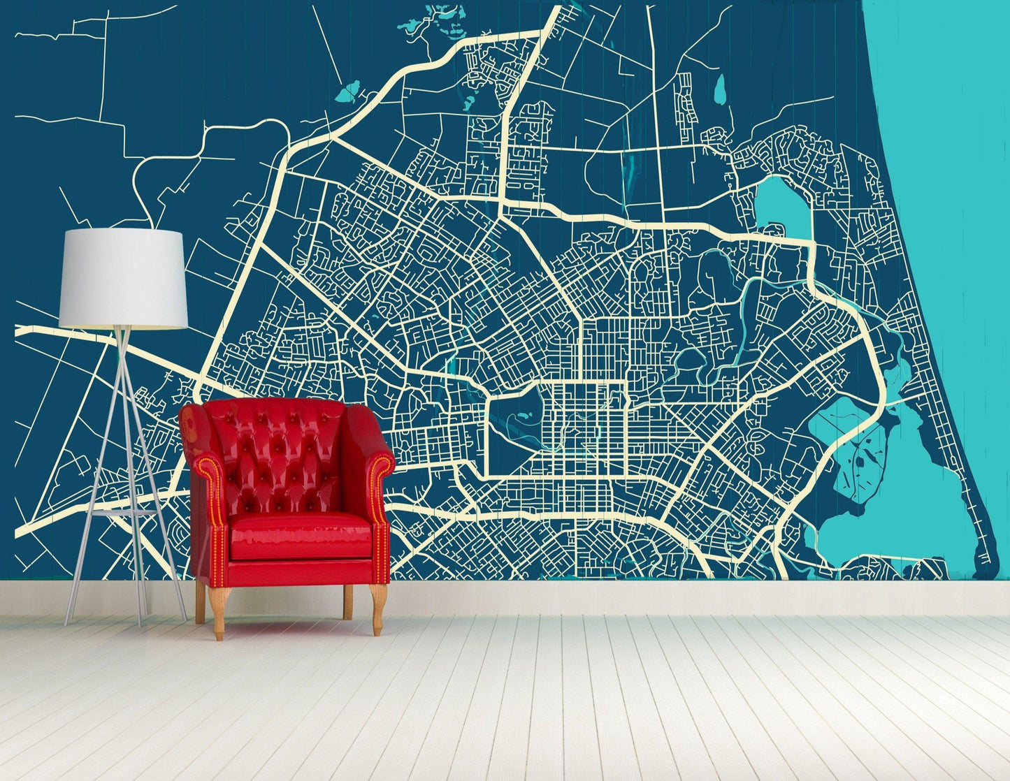 NZ or AU Stylised Maps - Custom Sized Wallpaper Mural (per m2)