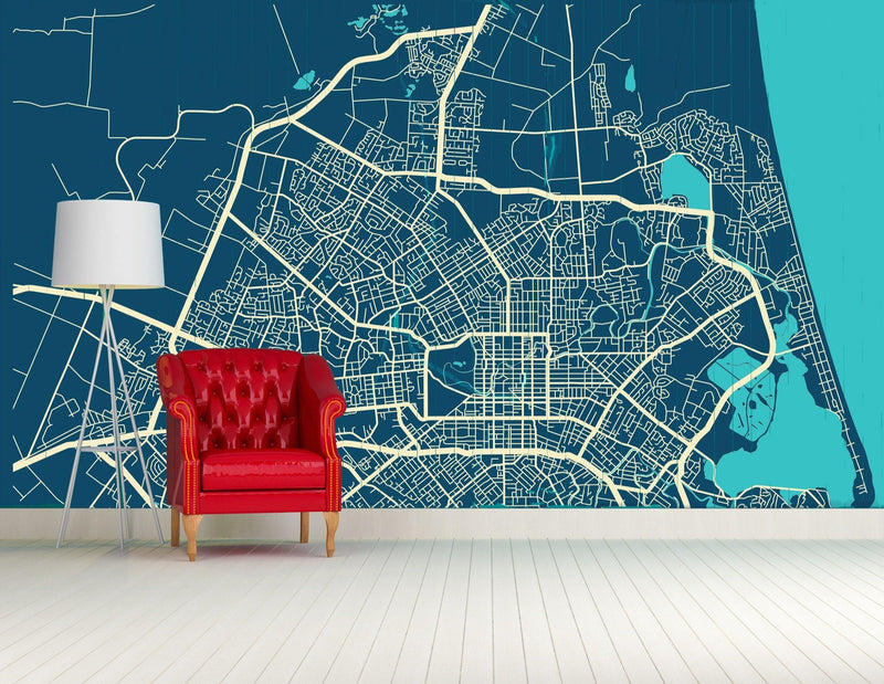 NZ or AU Stylised Maps - Custom Sized Wallpaper Mural (per m2)