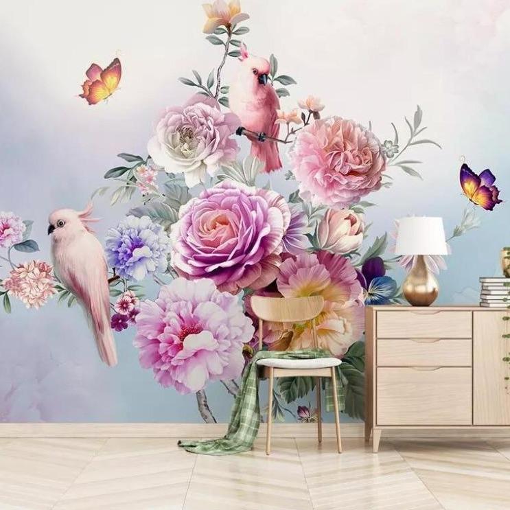 Sample – Cockatoo Paradise - Custom Sized Wallpaper Mural (per m2)