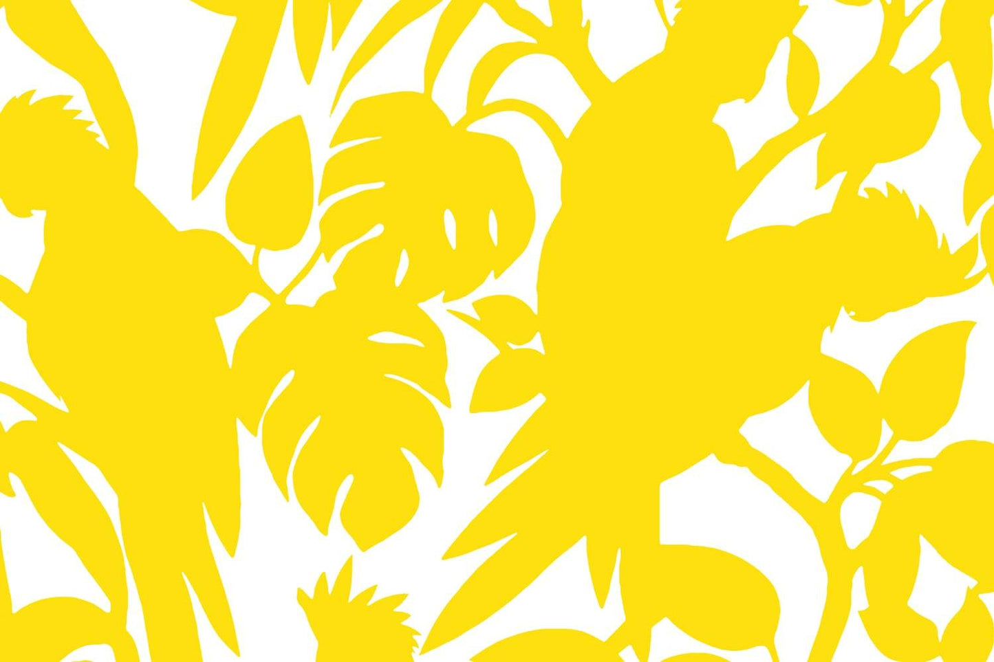 Sample – Cockatoos Florence Broadhurst Wallpaper - Wide Width Vinyl - Canary