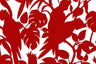 Cockatoos Florence Broadhurst Wallpaper - Wide Width Vinyl - Scarlet