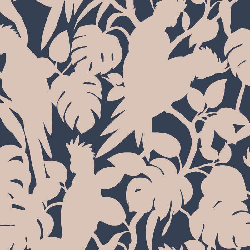 Cockatoos Florence Broadhurst Wallpaper - Wide Width Vinyl - Blush