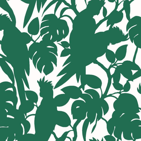 Sample – Cockatoos Florence Broadhurst Wallpaper - Wide Width Vinyl - Grasshopper