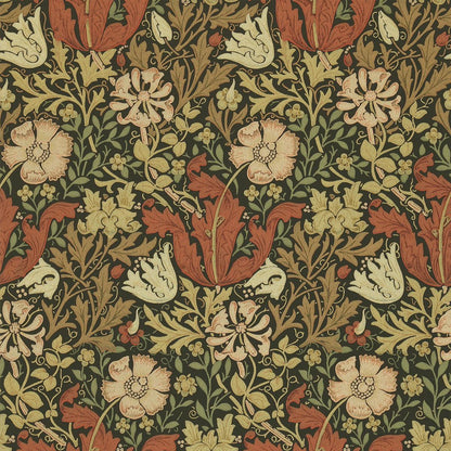 Compton Meadow Wallpaper - Brown/Orange