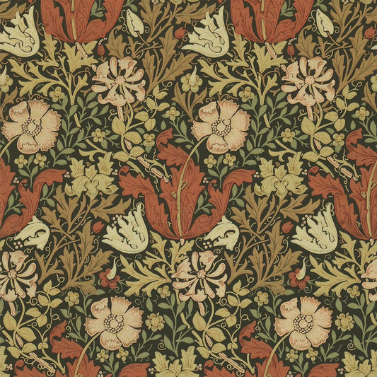 Compton Meadow Wallpaper - Brown/Orange
