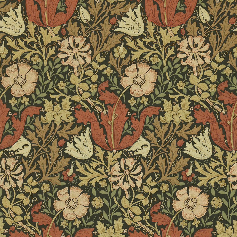 Compton Meadow Wallpaper - Brown/Orange