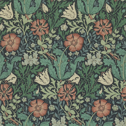 Compton Meadow Wallpaper - Indigo/Russet