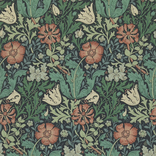 Compton Meadow Wallpaper - Indigo/Russet