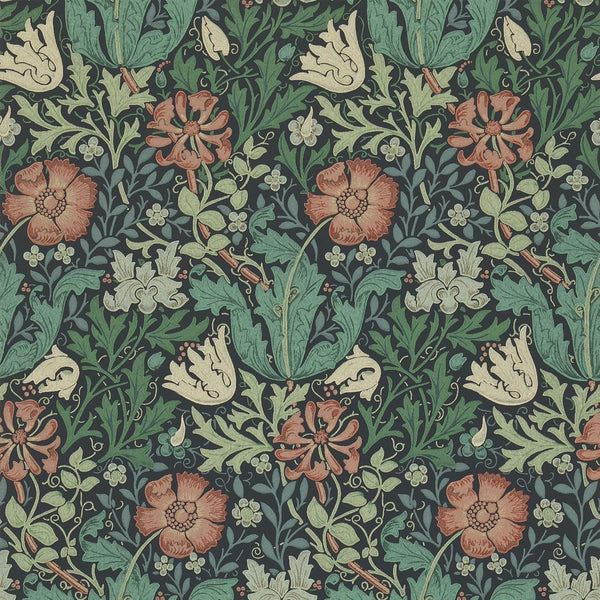 Sample - Compton Meadow Wallpaper - Indigo/Russet