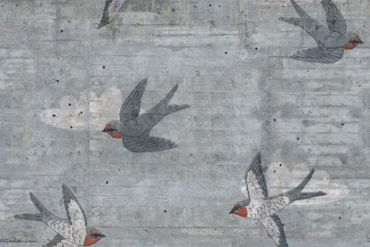 Concrete Swallows - Day - Custom Sized Mural Wallpaper (per m2)