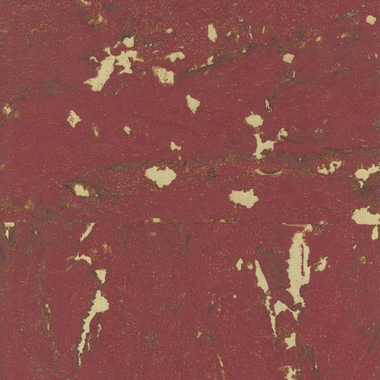 Lasmin Cork Metallic Wallpaper - Red/Gold