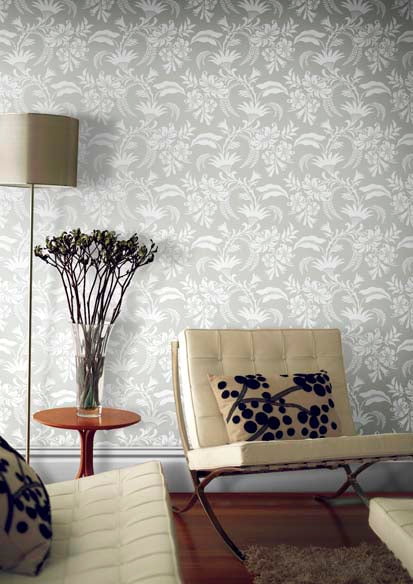 Cole and Sons - Cranley Wallpaper - Chalk on Eau du Nil