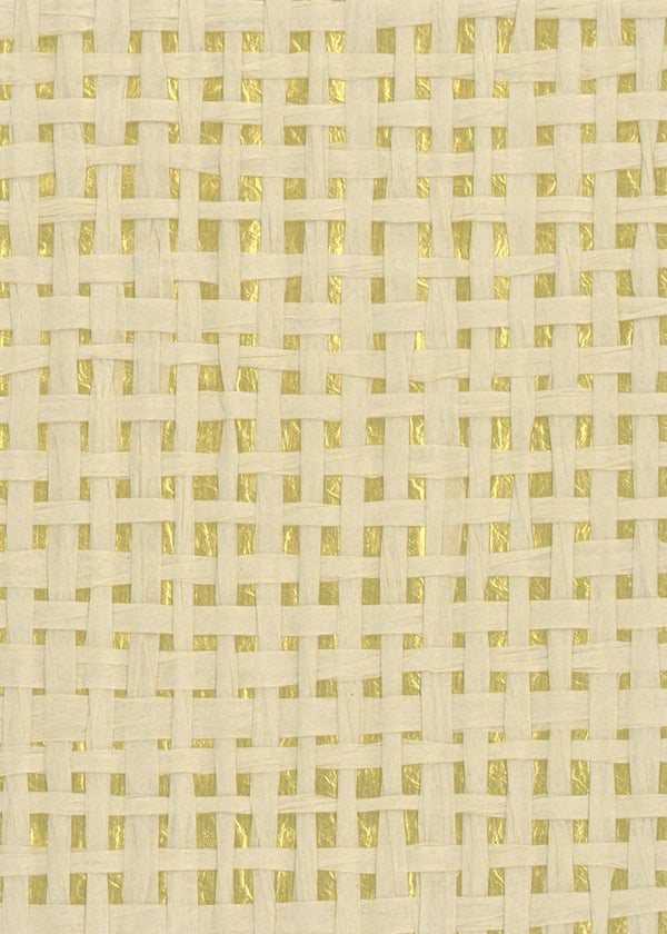 Sample - Burlap Fine Weave Grasscloth Wallpaper - Creamy on Gold