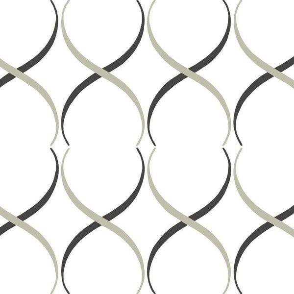 Sample – Crossover Lattice Florence Broadhurst Wallpaper - Pelican