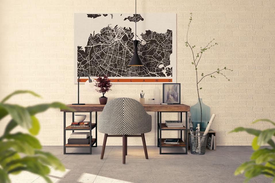 NZ or AU Stylised Maps - Custom Sized Wallpaper Mural (per m2)