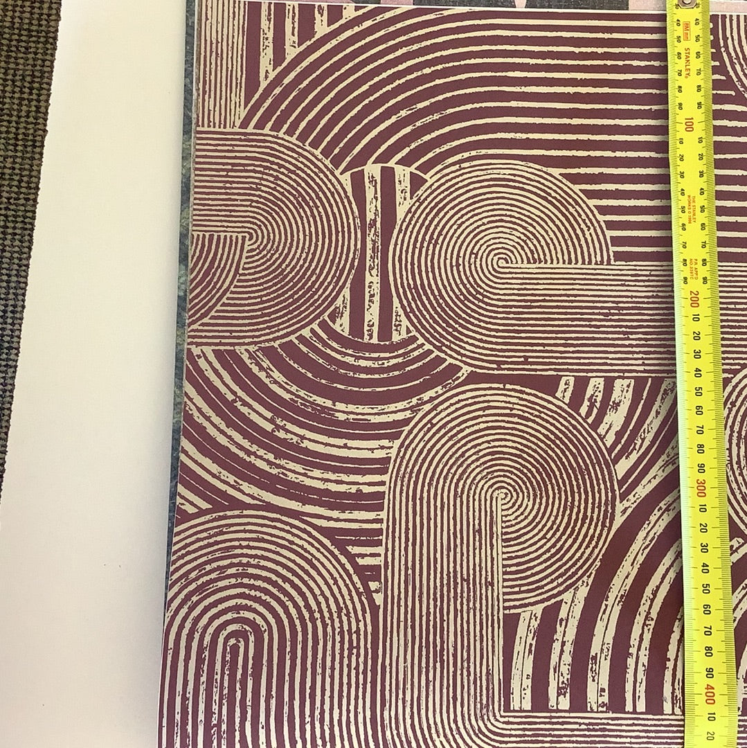 Macramé - Boho Geo Wallpaper - Maroon