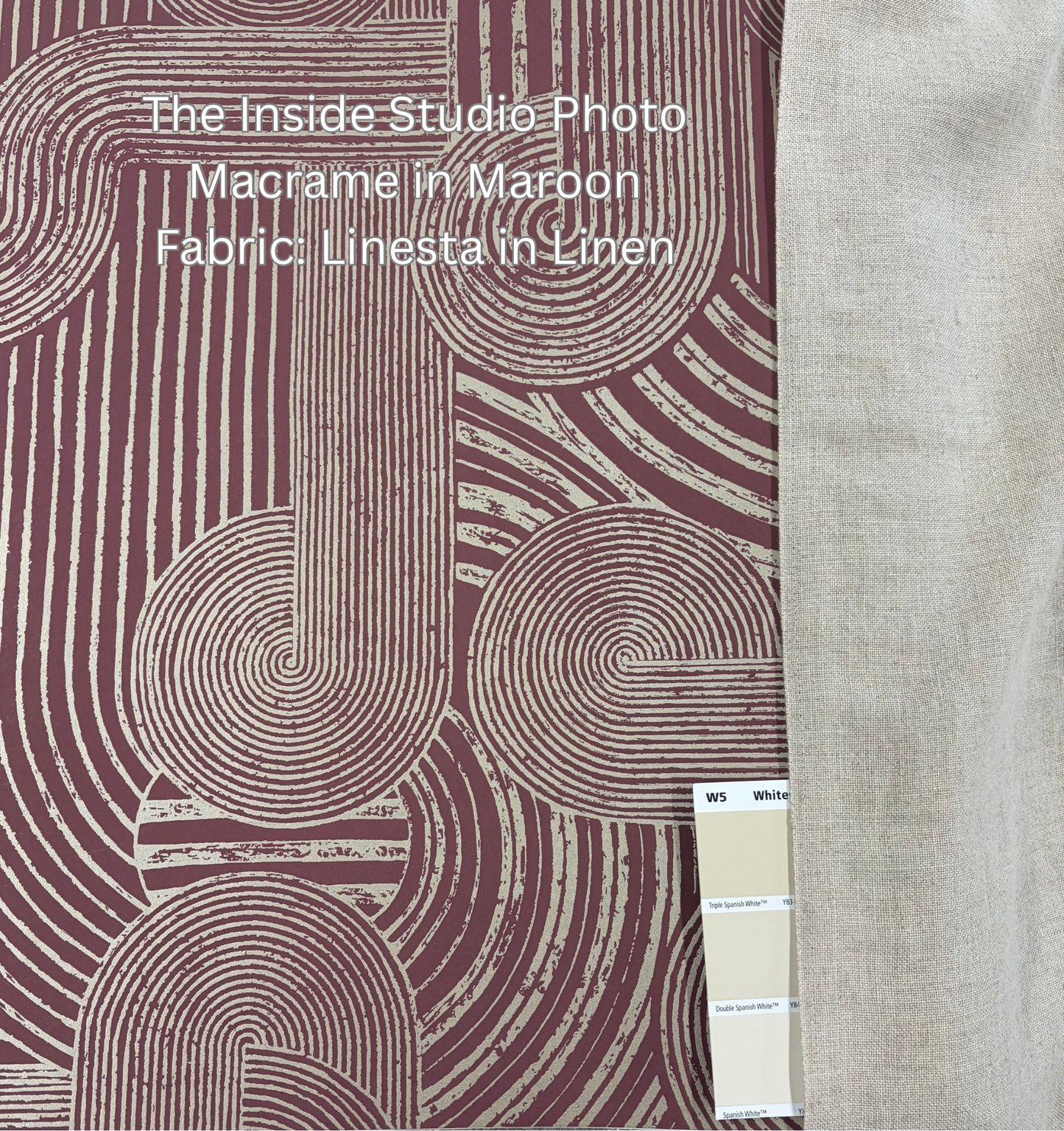 Macramé Boho Geo Wallpaper – Maroon - Discontinuing