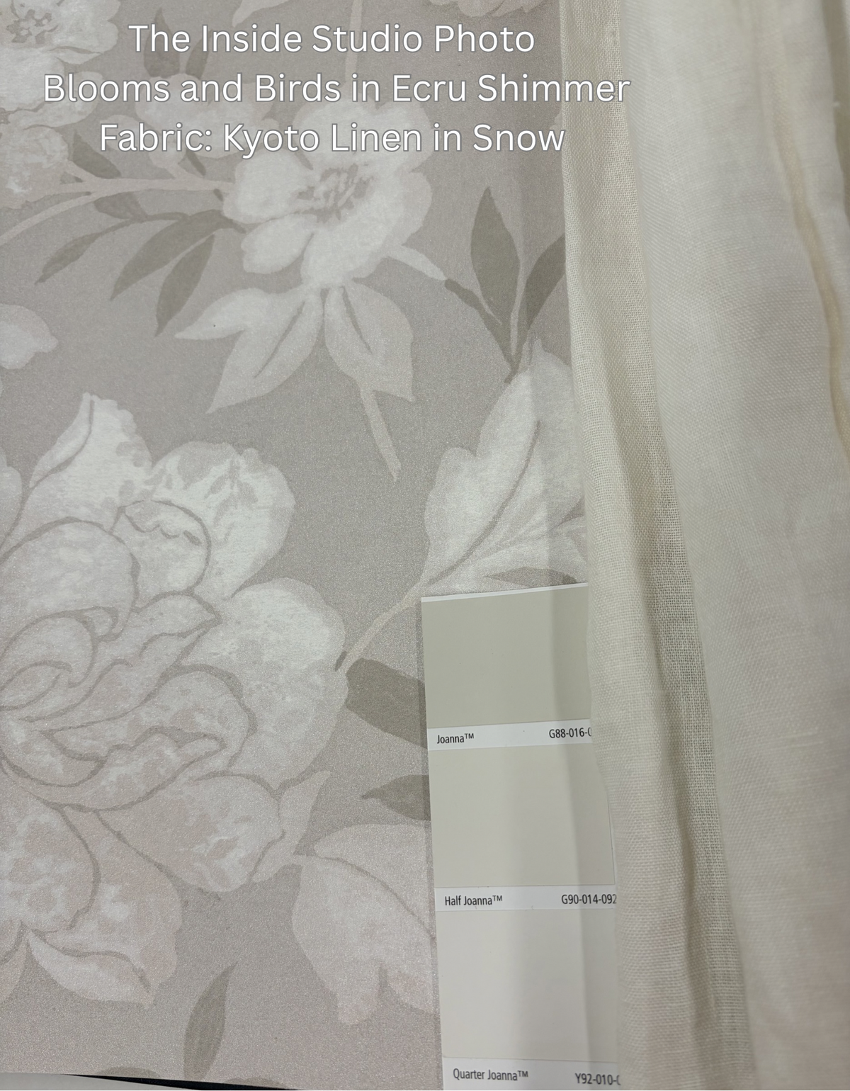 Blooms and Birds Wallpaper - Ecru Shimmer