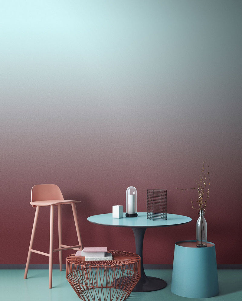 Colour Studio Ombre  - Blue/Red - Custom Sized Wallpaper Mural (per m2)