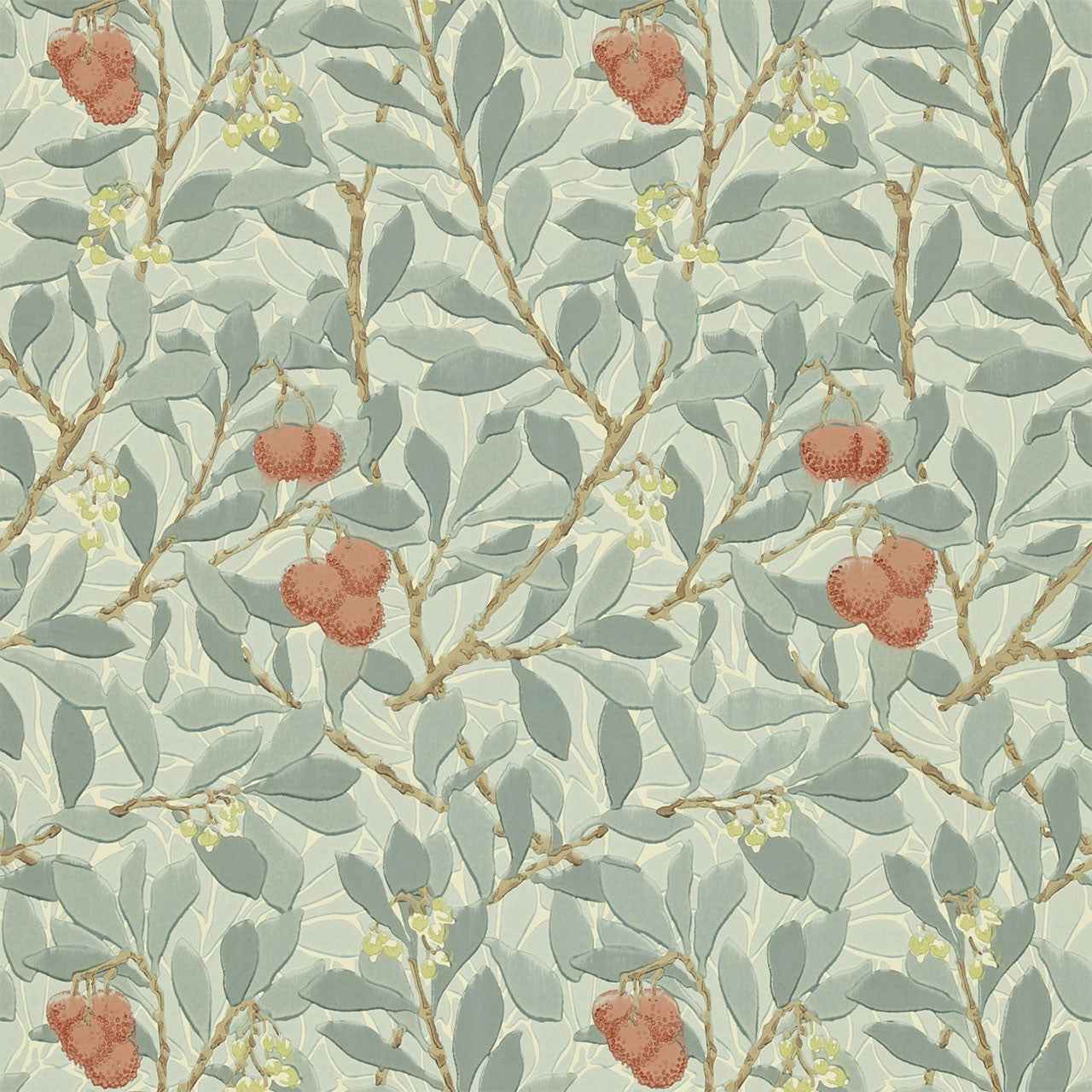 Arbutus by Morris Wallpaper - Blue/Pink