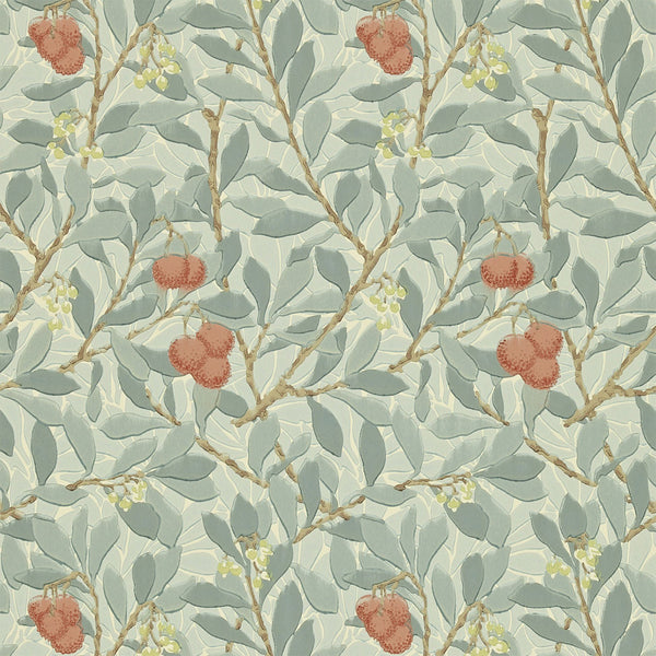 Sample - Arbutus by Morris Wallpaper - Blue/Pink