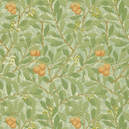 Arbutus by Morris Wallpaper - Green/Terracotta