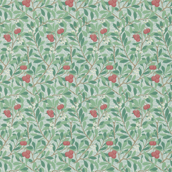 Sample - Arbutus by Morris Wallpaper - Thyme/Coral