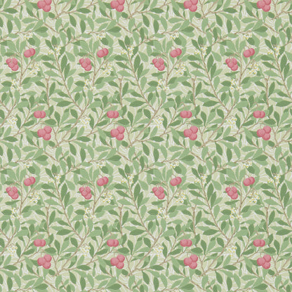 Arbutus by Morris Wallpaper - Olive/Pink