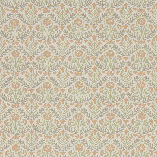 Sample - Bellflowers Wallpaper - Morris - Saffron/Olive
