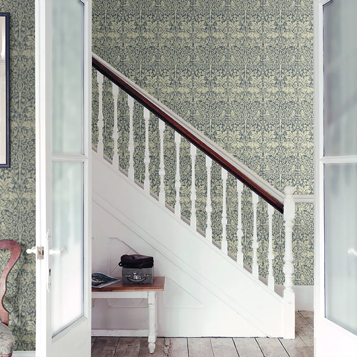 Brer Rabbit by Morris Wallpaper - Blue/Neutral