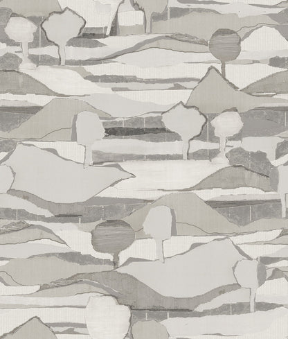 Boulevard Abstract Mountains - Grey - Custom Sized Wallpaper Mural (per m2)