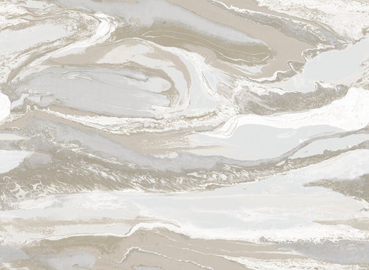 Boulevard Marble CORK - Light Grey + Gold - Custom Sized Wallpaper Mural (per m2)